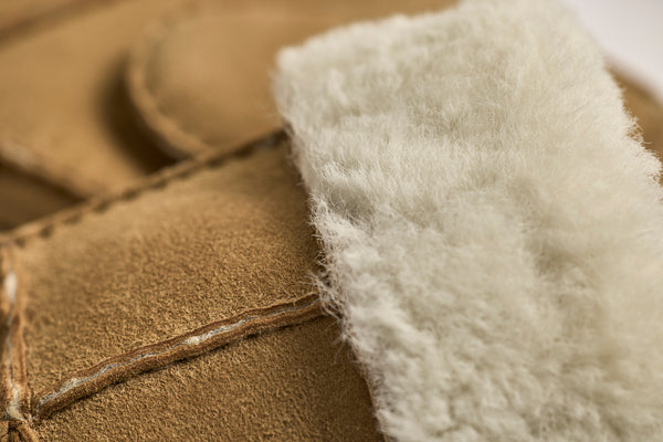 Lammeskindsluffer - Håndlavede - Camel PREMIUM