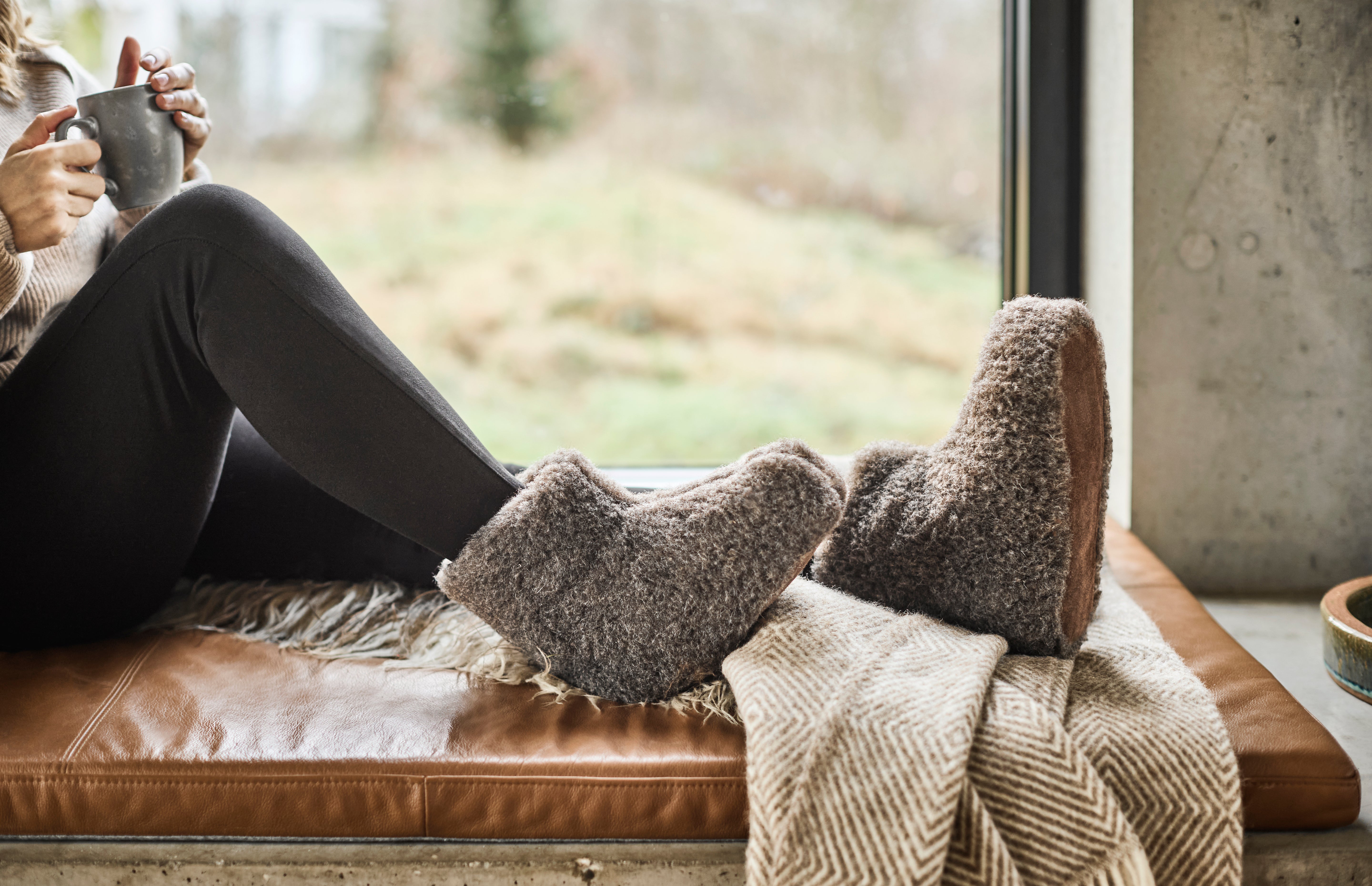 Hjemmesko 100% Merinould - Brun