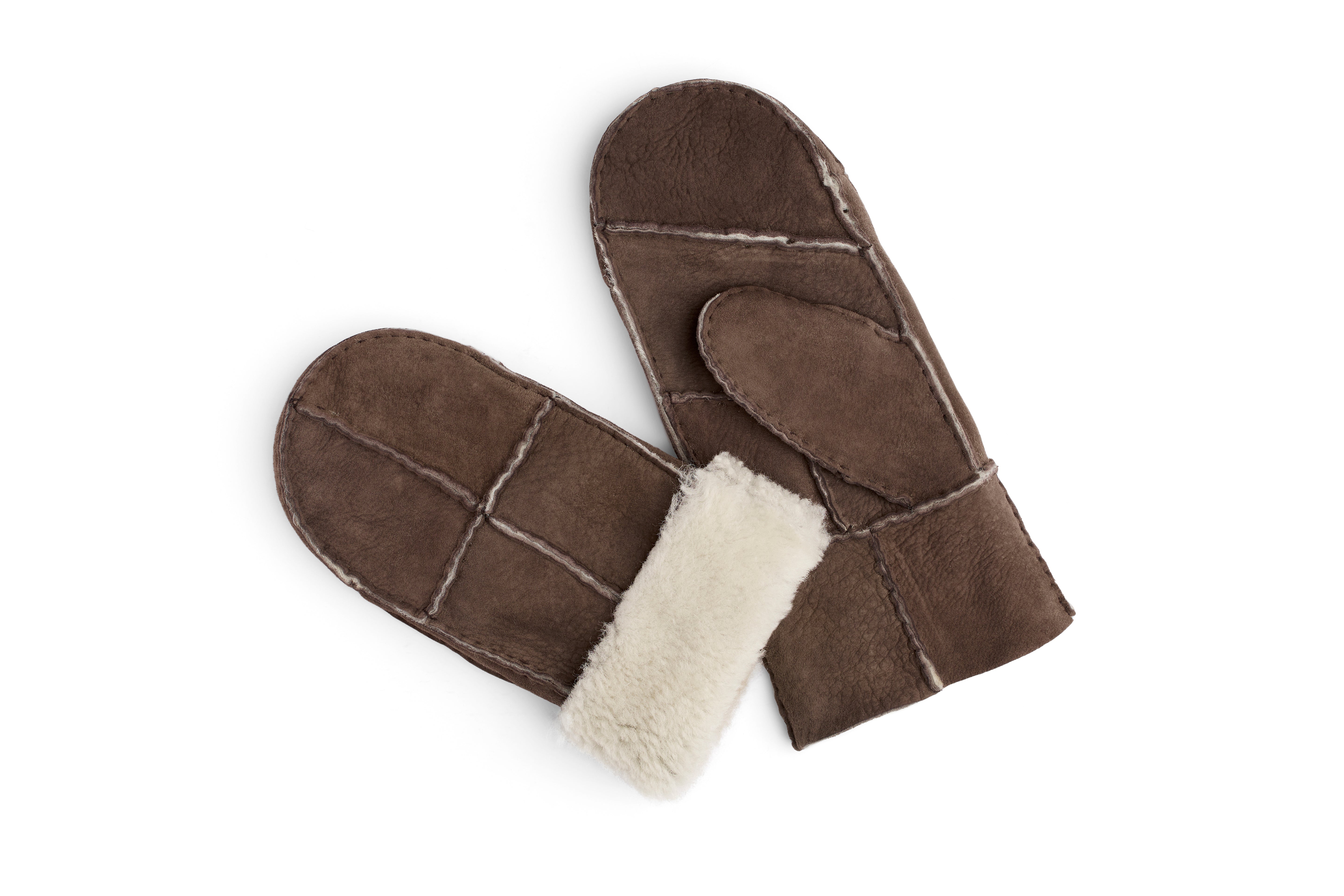 Lammeskindsluffer - Håndlavede - Dyb Mørkebrun