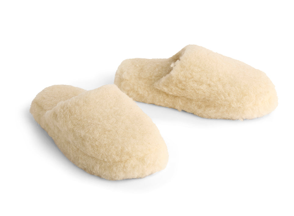 Hjemmesko 100% Merinould Lav - Creme