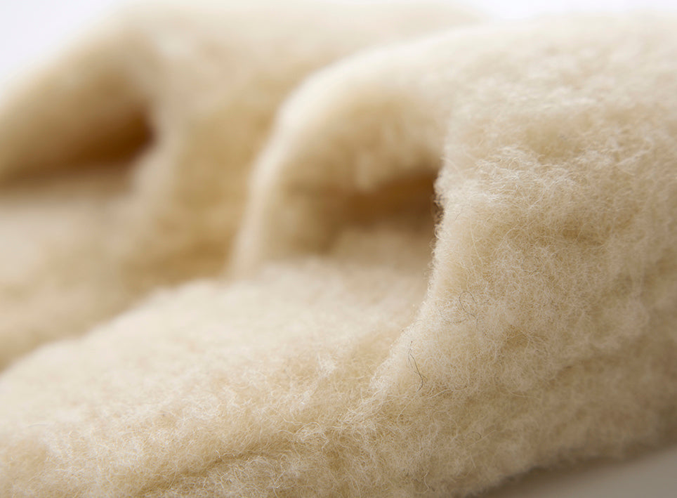 Hjemmesko 100% Merinould Lav - Creme