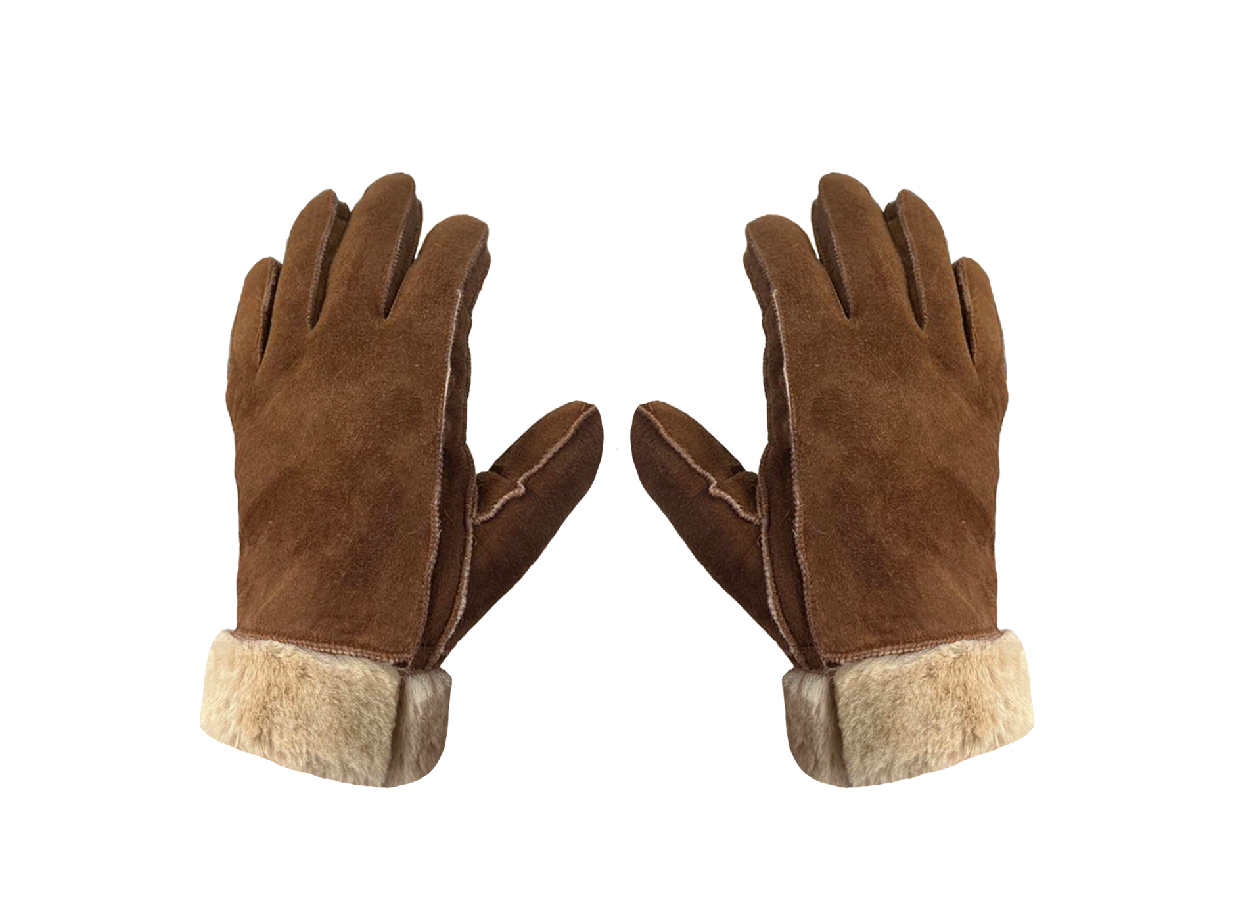 Lammeskindshandsker - Brun