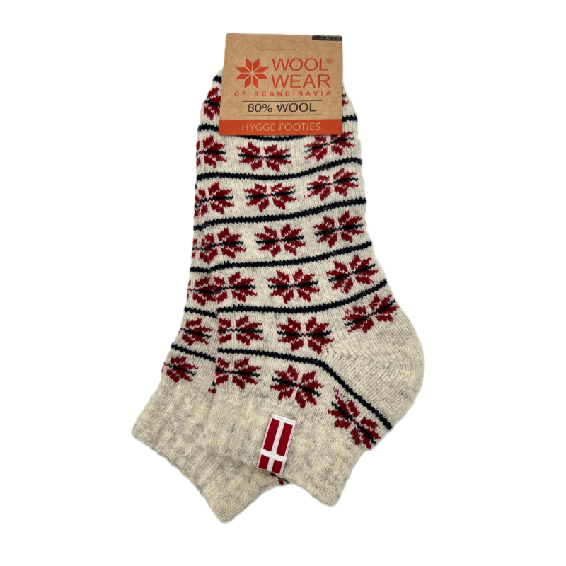 Footies uldsokker m/DK flag af 80% ren uld.