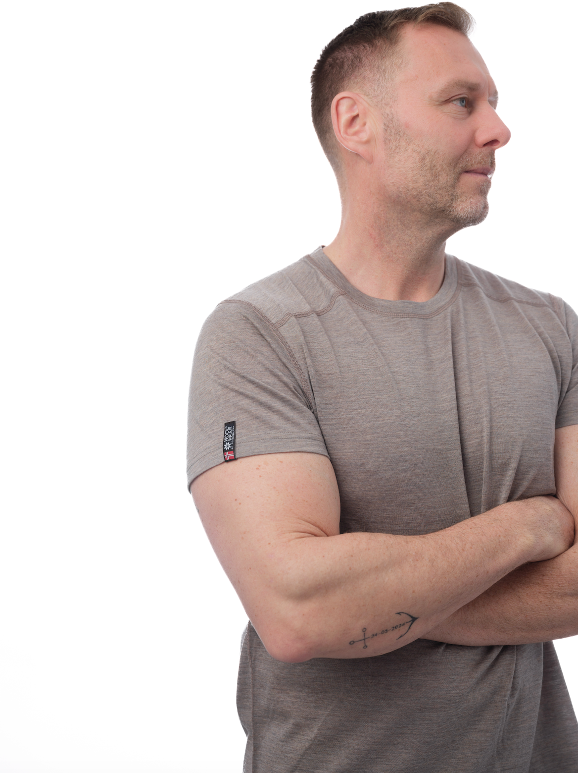 100% superfine Merinould tee - Beige