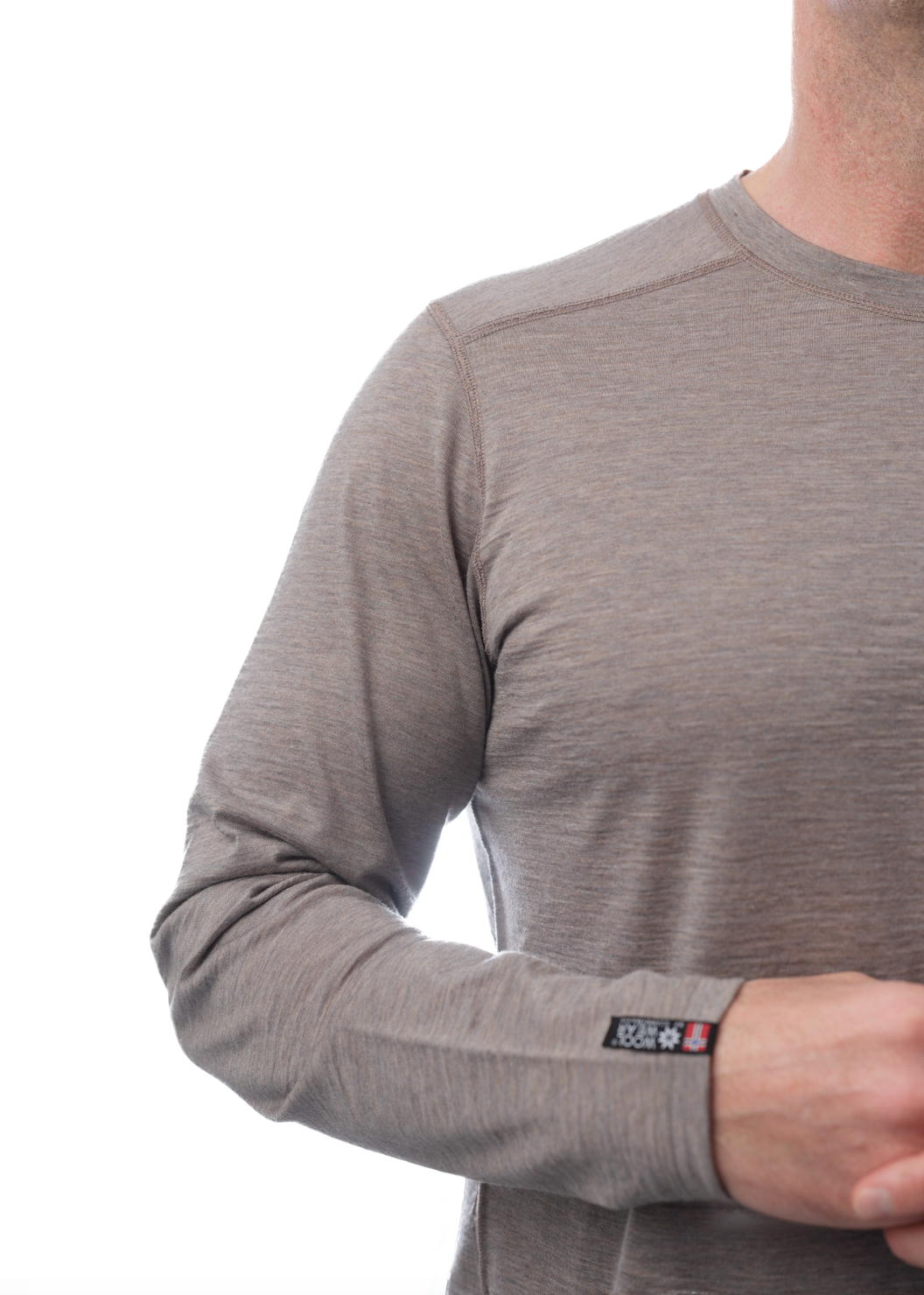 100% superfine Merinould Long sleeve - Beige