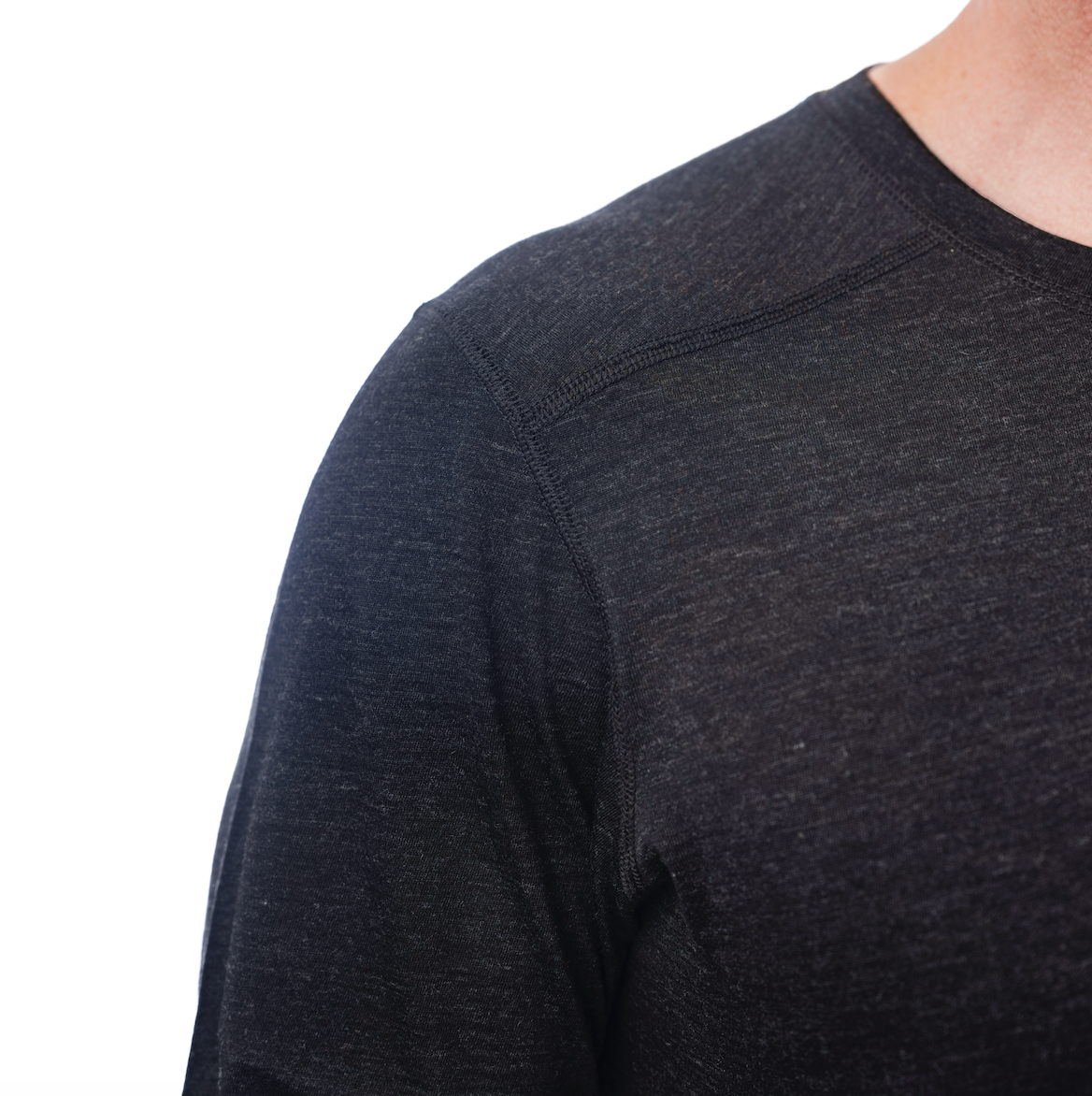 100% superfine Merinould Long sleeve - Sort melange