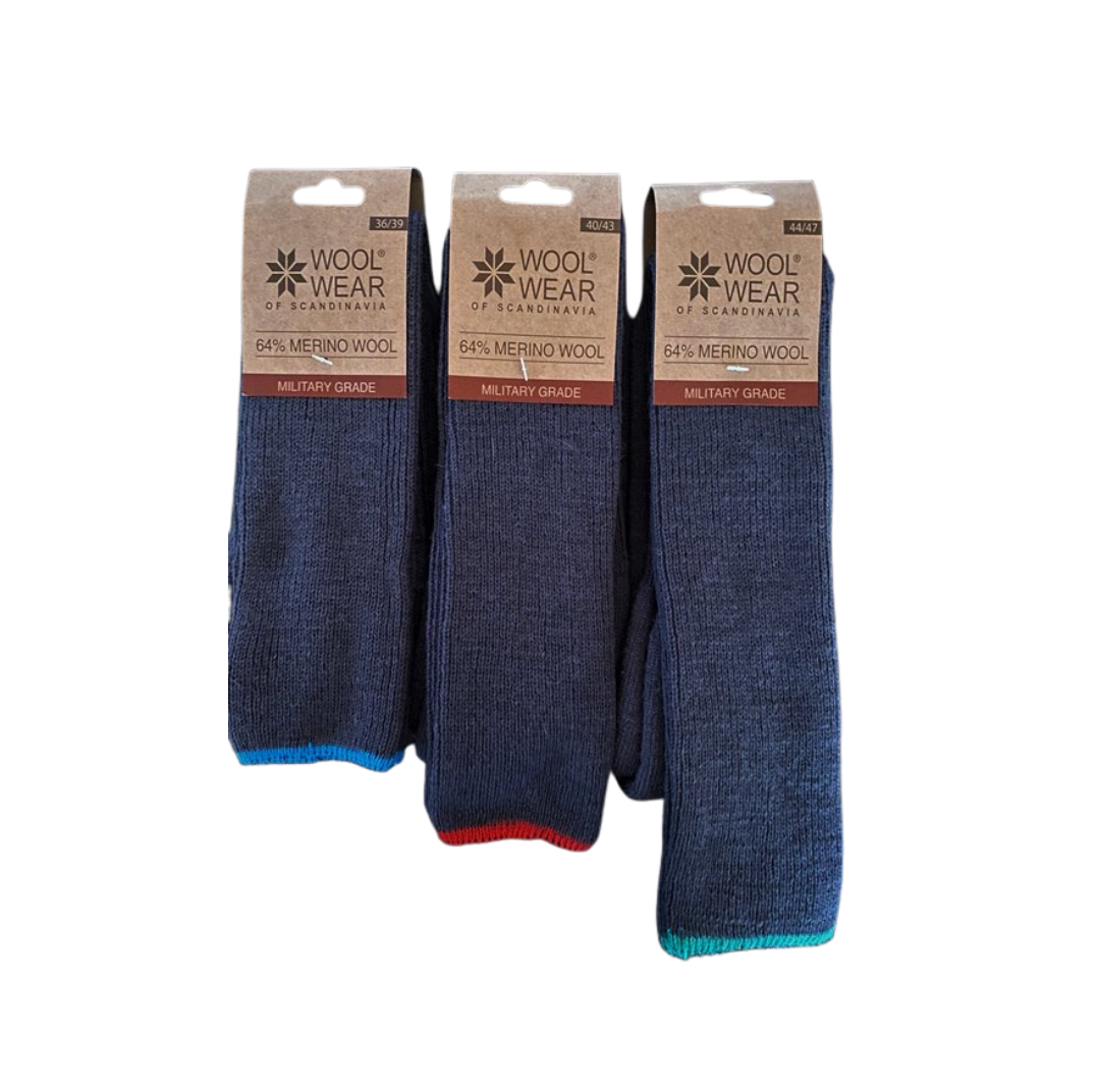 Knælange Merino military uldsokker