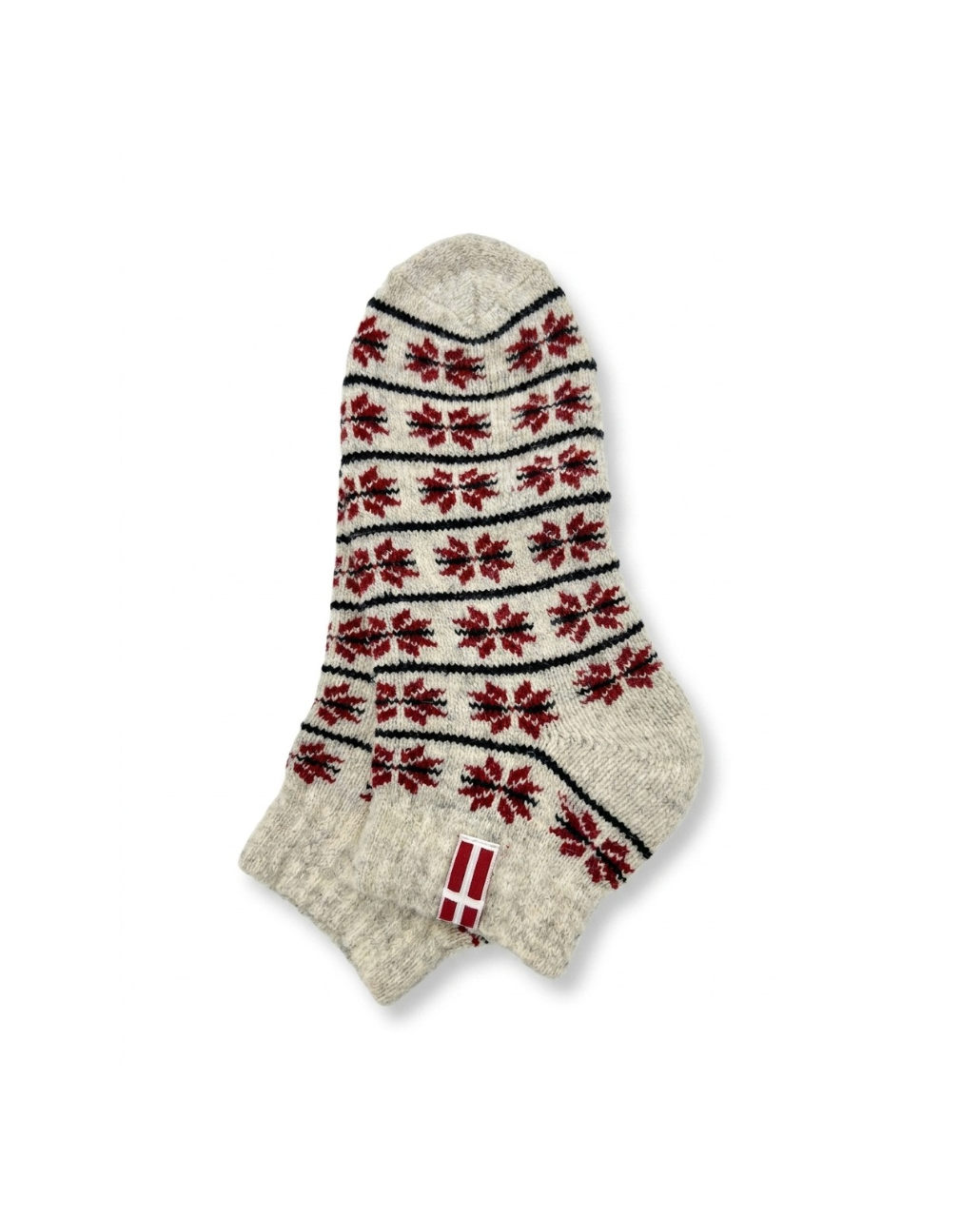 Footies uldsokker m/DK flag af 80% ren uld.