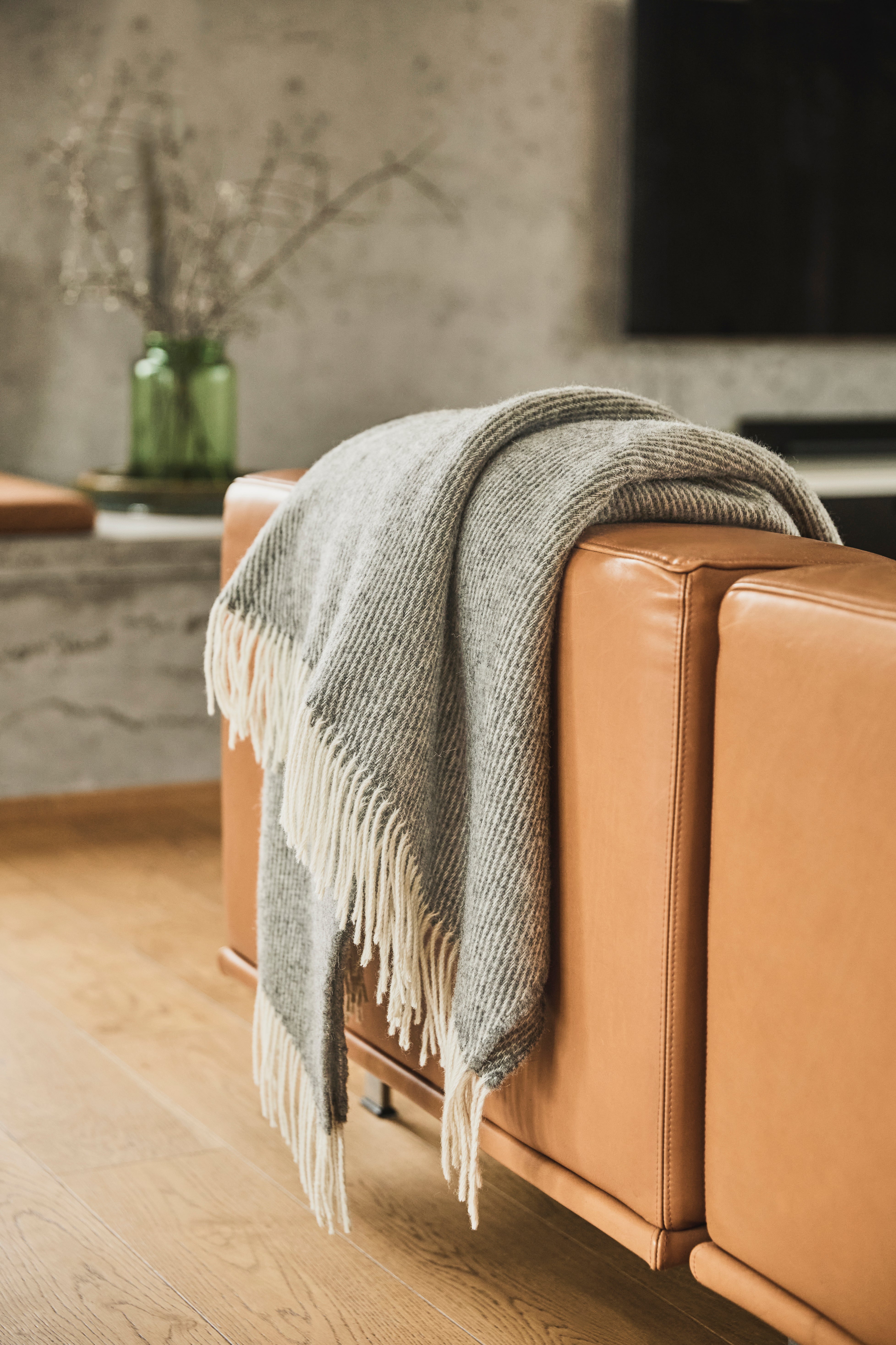 Uldplaid i 100% uld – Grå (140x200cm)