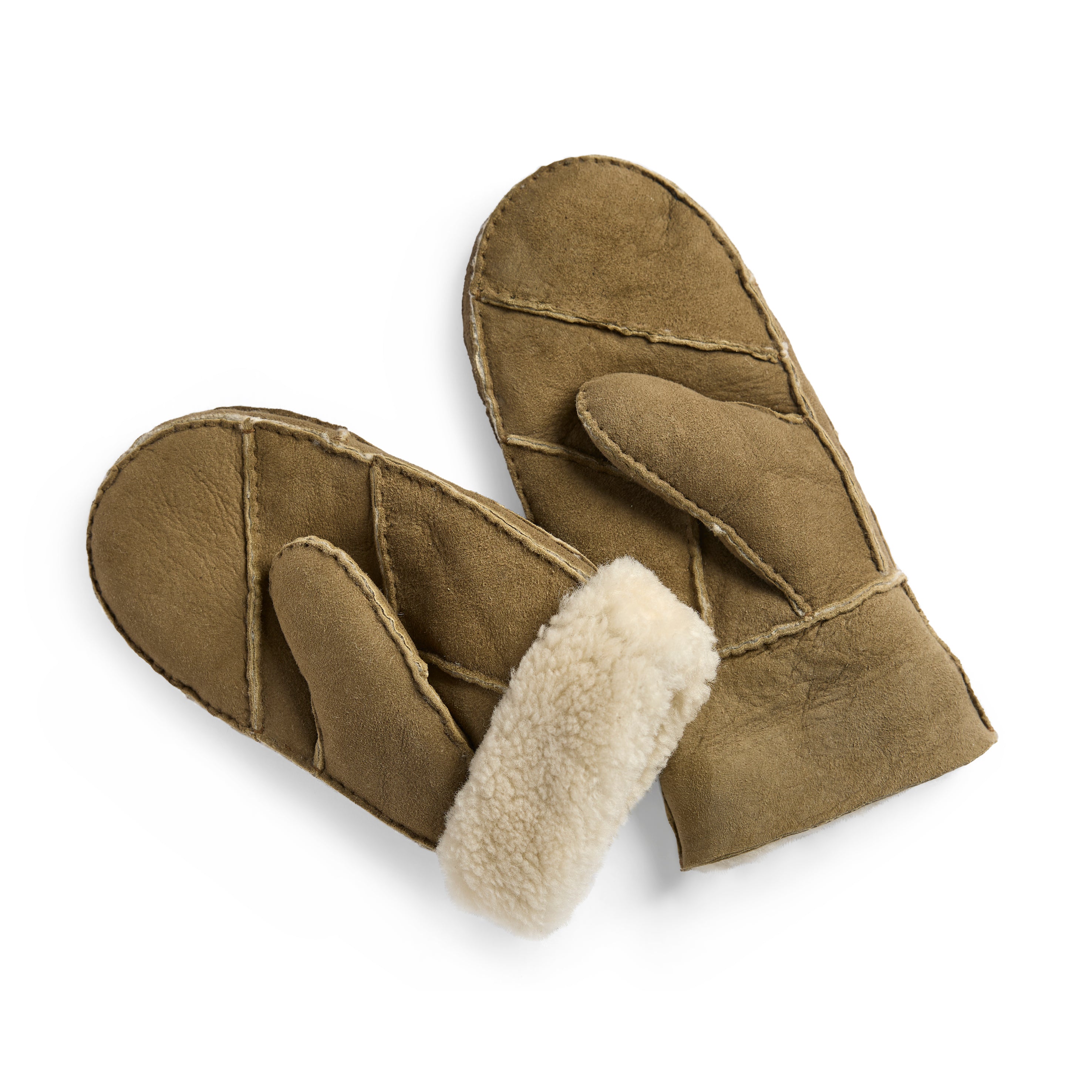 Lammeskindsluffer Premium - Håndlavede - Oliven Grøn