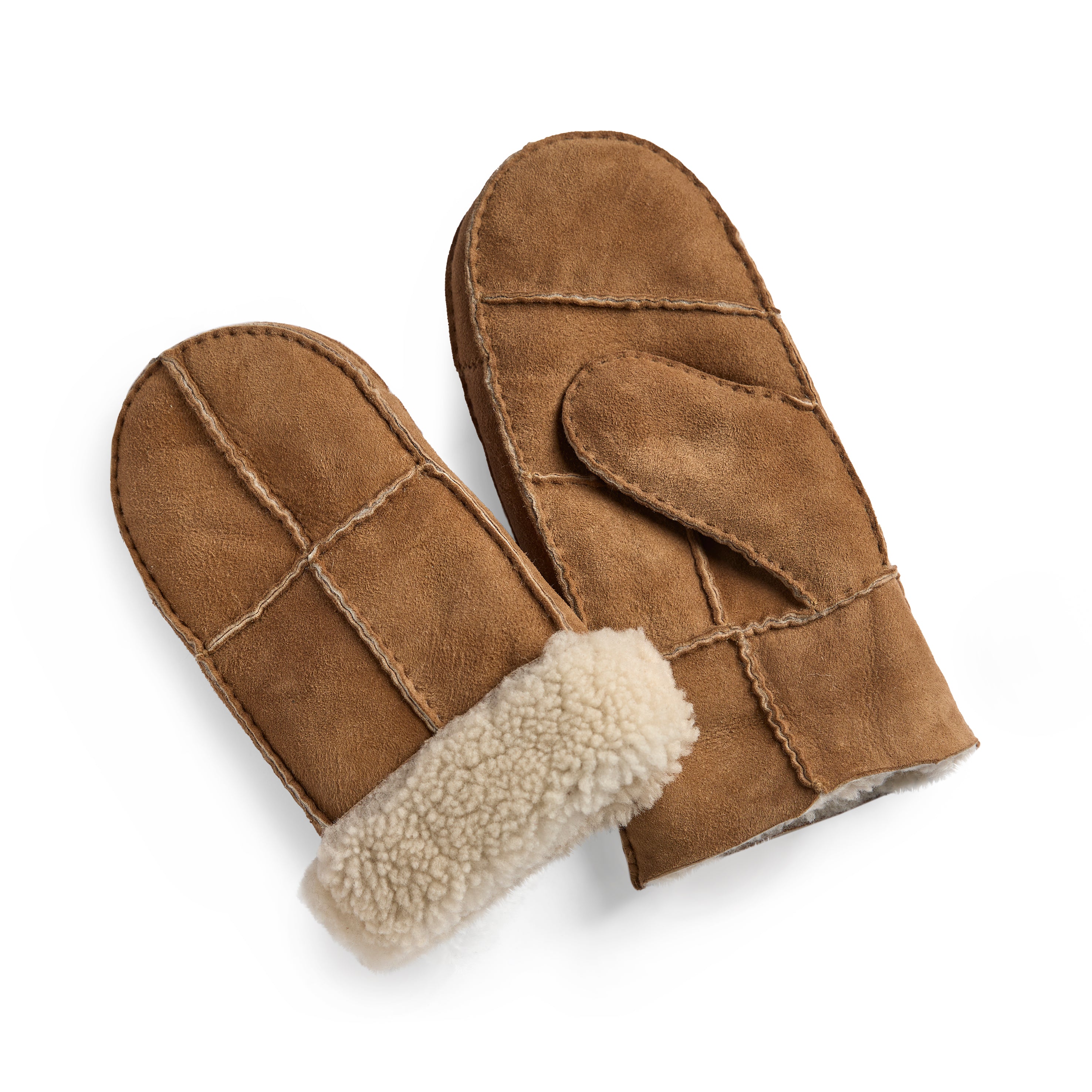 Lammeskindsluffer - Håndlavede - Brun/Beige