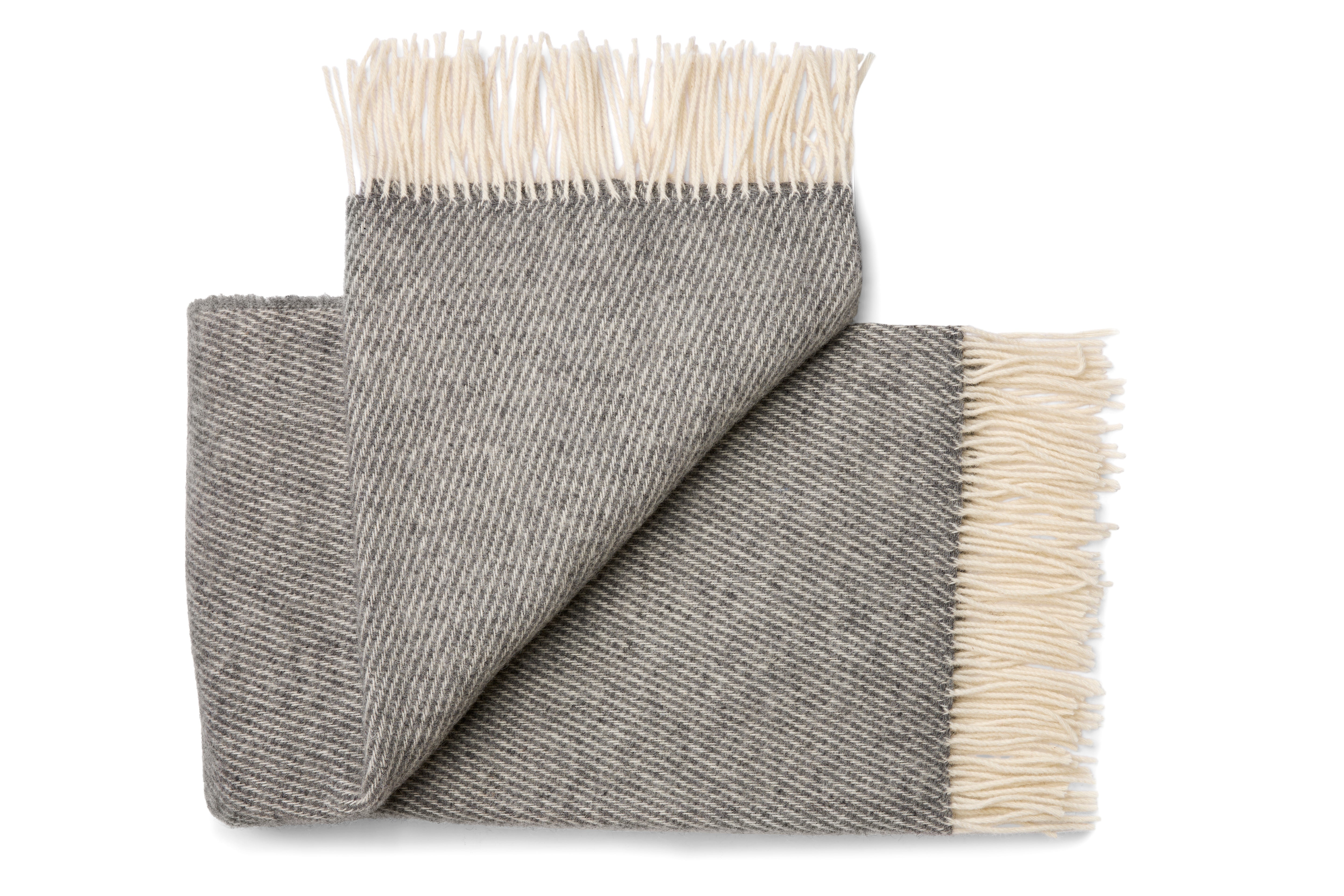 Uldplaid i 100% uld – Grå (140x200cm)