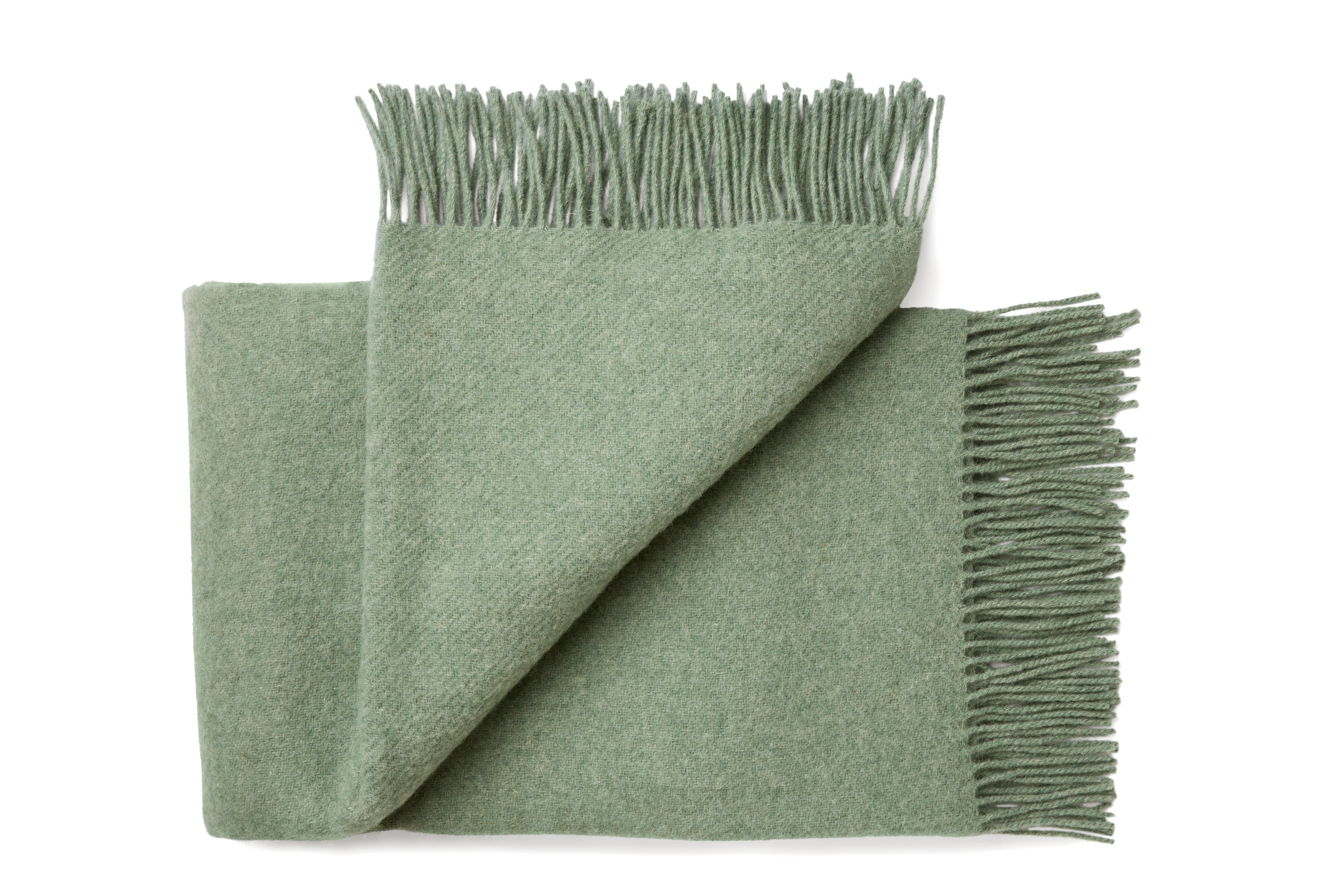 Uldplaid i 100% Uld – Smoke Grøn (140x200cm)