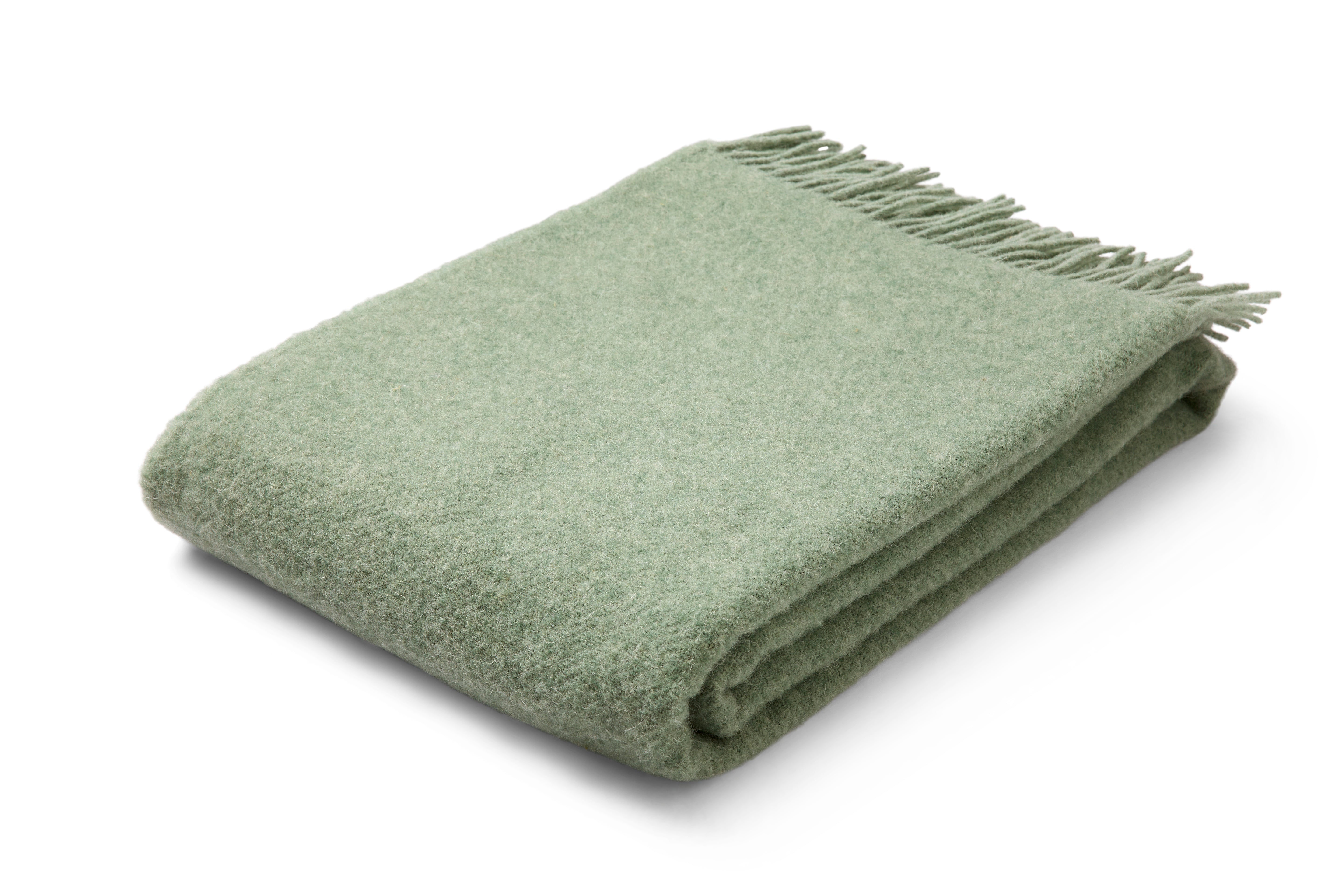 Uldplaid i 100% Uld – Smoke Grøn (140x200cm)