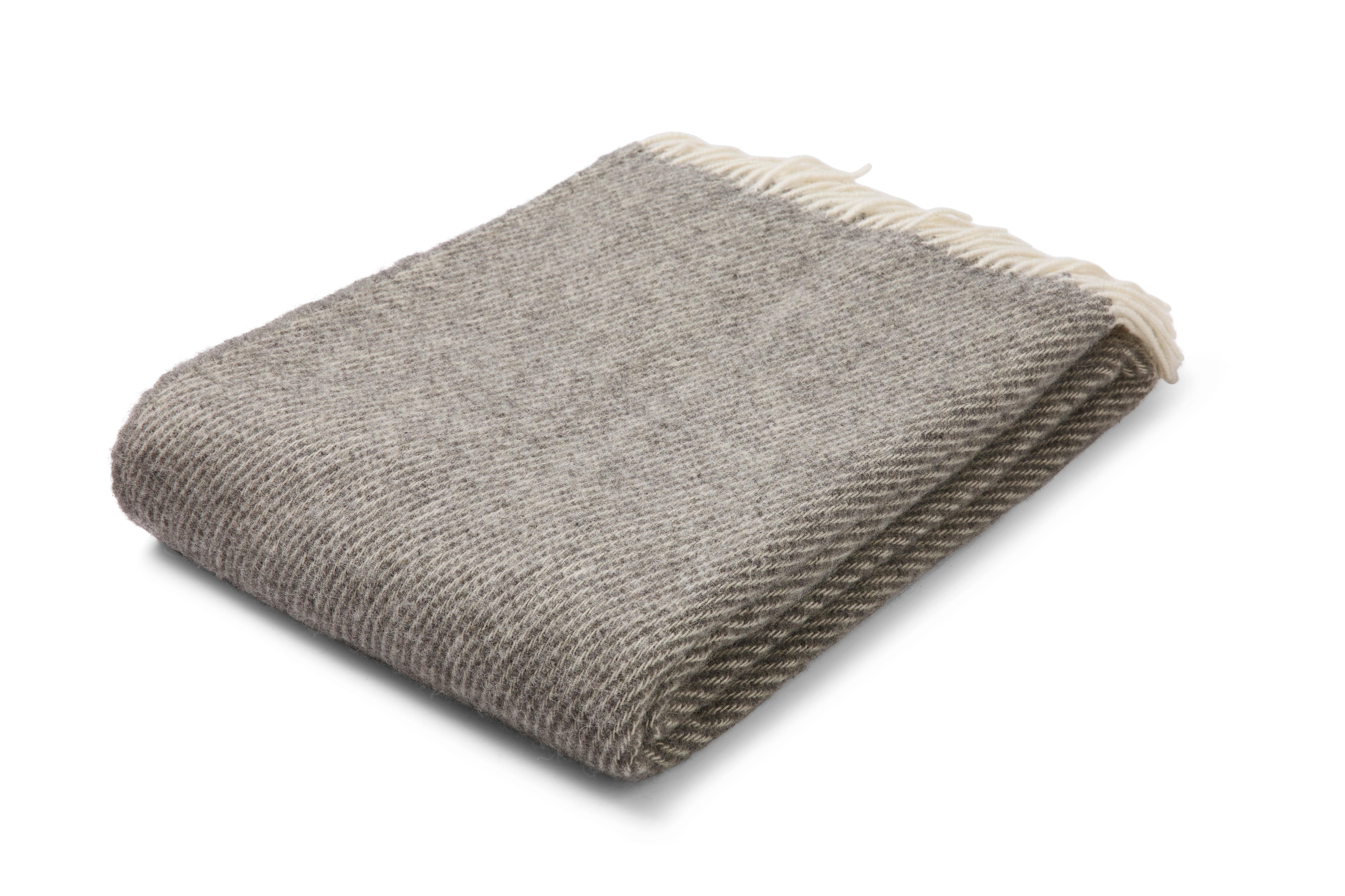 Uldplaid i 100% uld – Grå (140x200cm)