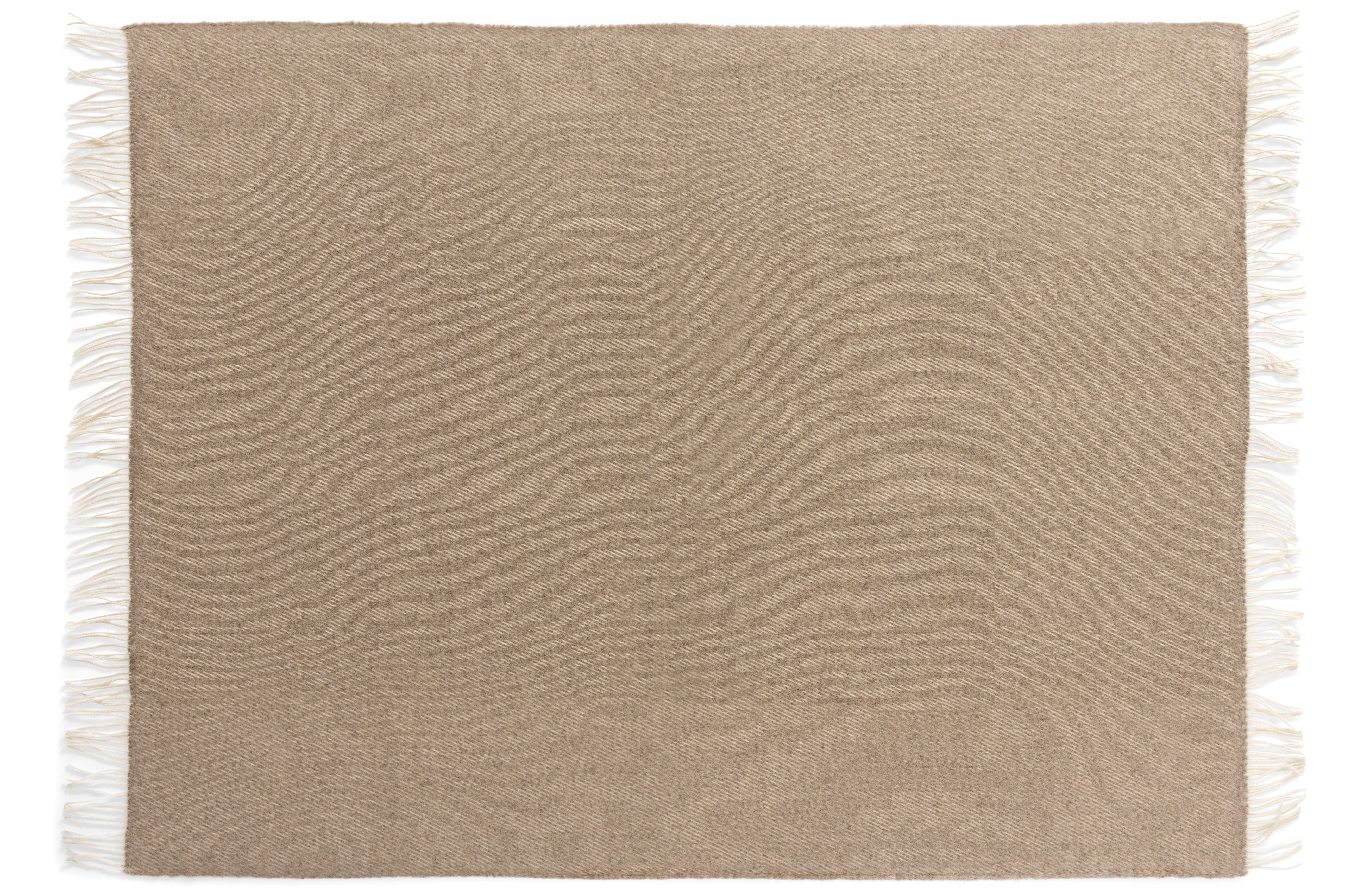 Uldplaid i 100% uld – Brun/Beige (140x200cm)