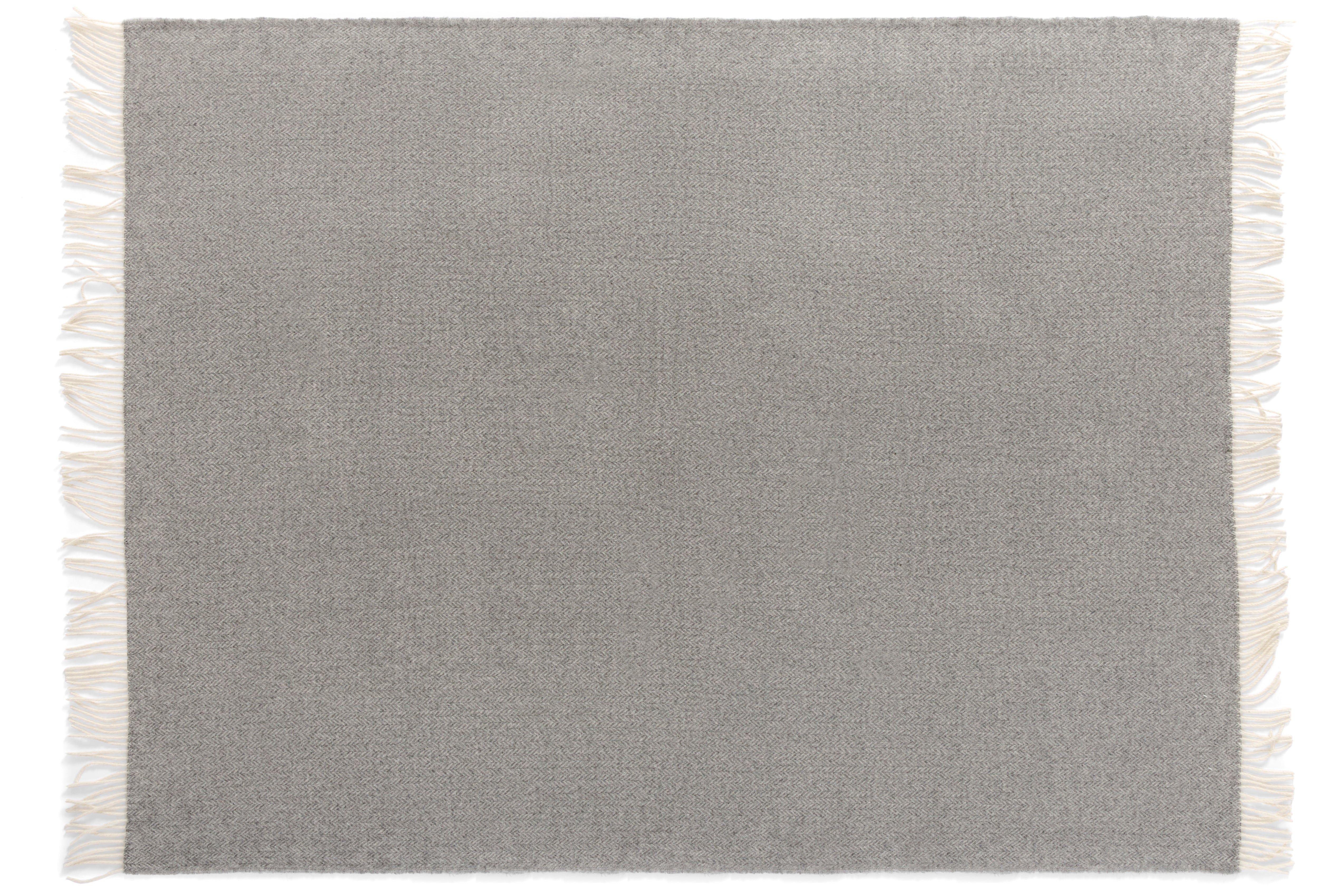 Uldplaid i 100% uld – Grå Sildeben (140x200cm)