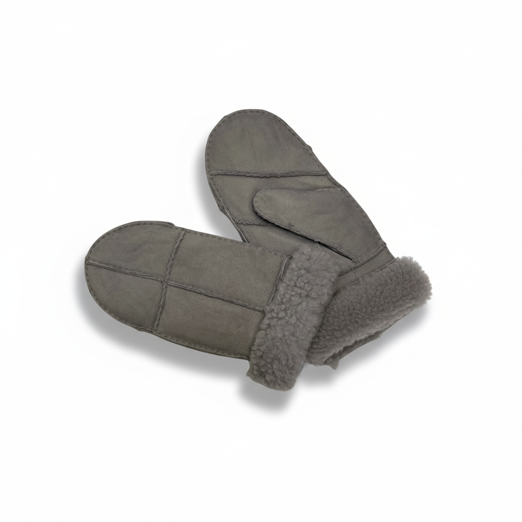 Lammeskindsluffer - Håndlavede grå