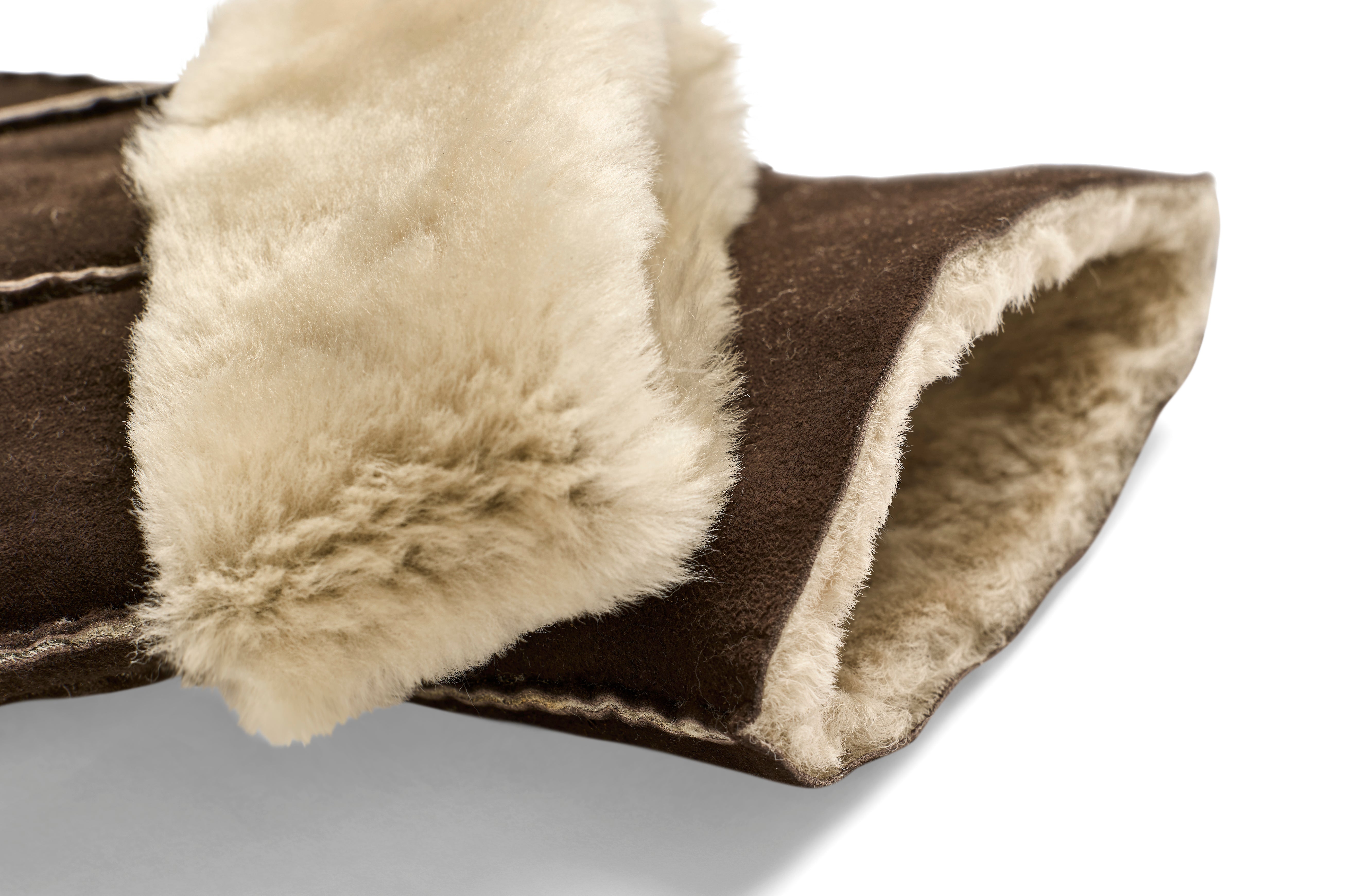 Lammeskindsluffer - Håndlavede - Choco