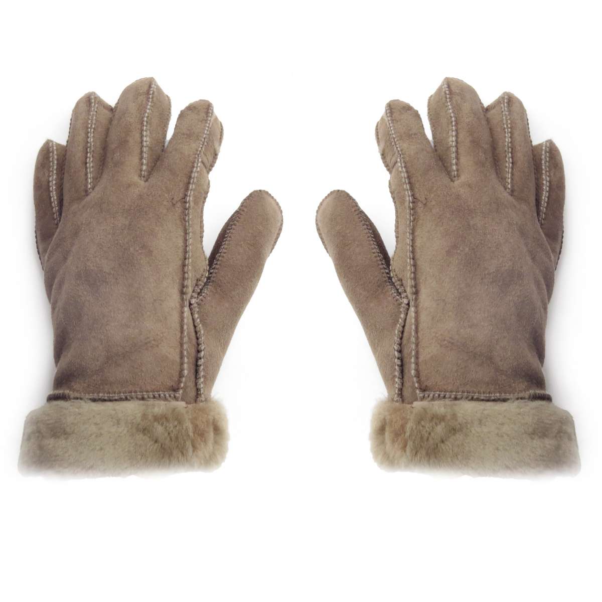 Lammeskindshandsker - Gråbrun