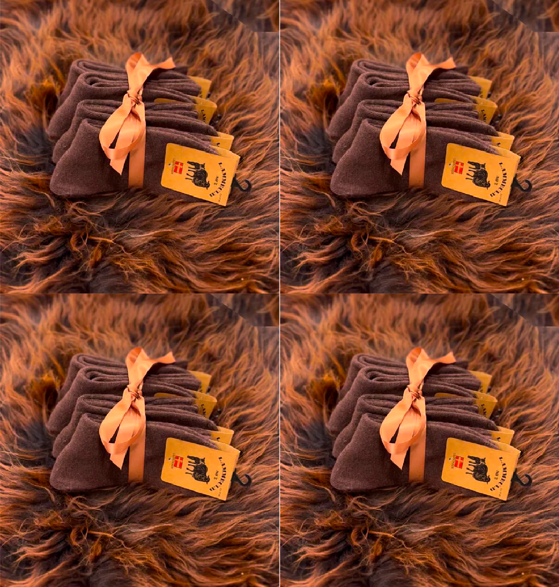 Pakke til hele familien - 16 stk Lammeuldsokker - Str 37-42 - Brun