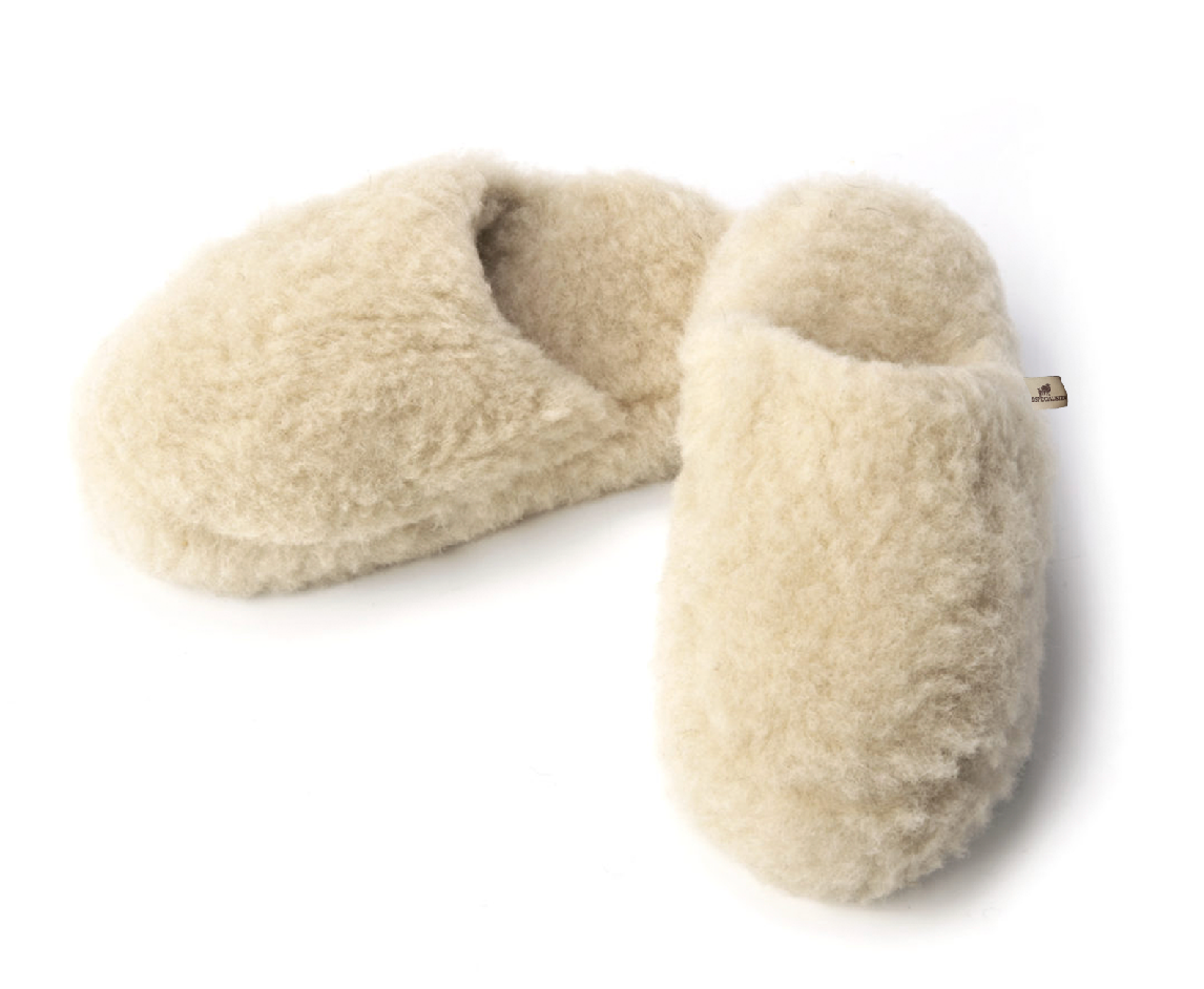 Hjemmesko 100% Merinould Lav - Creme