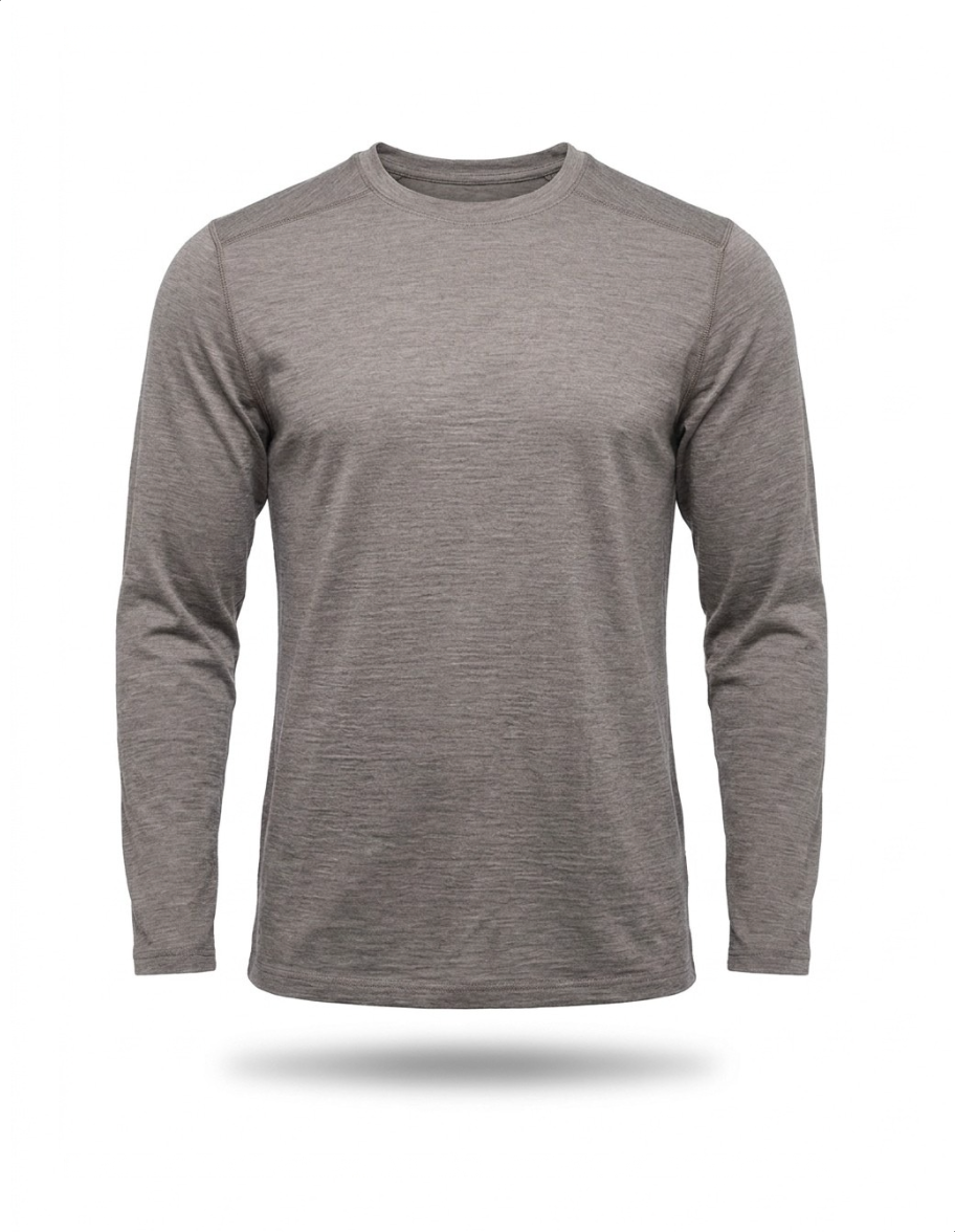 100% superfine Merinould Long sleeve - Beige
