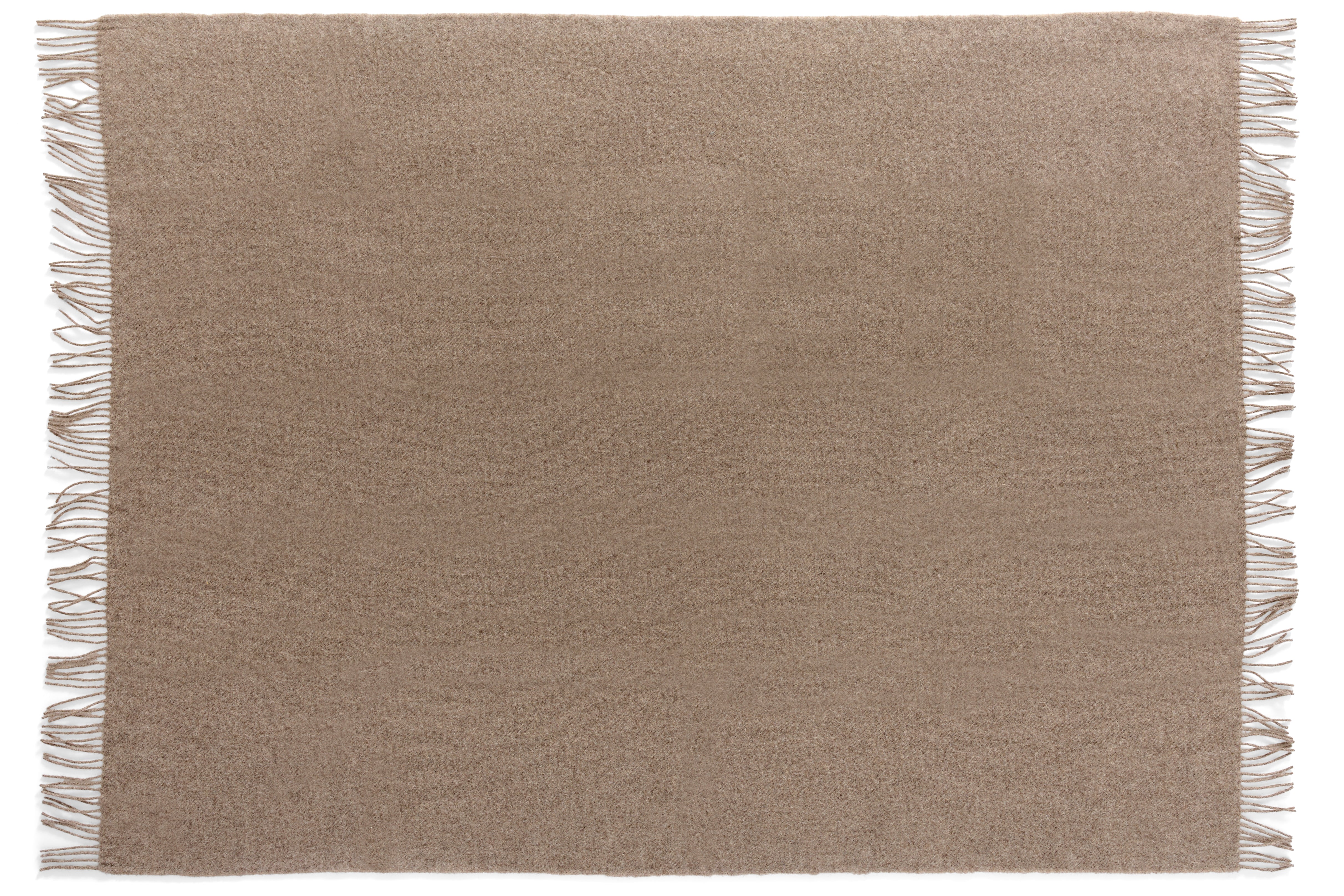Uldplaid i 100% Uld – Lysebrun (140x200cm)