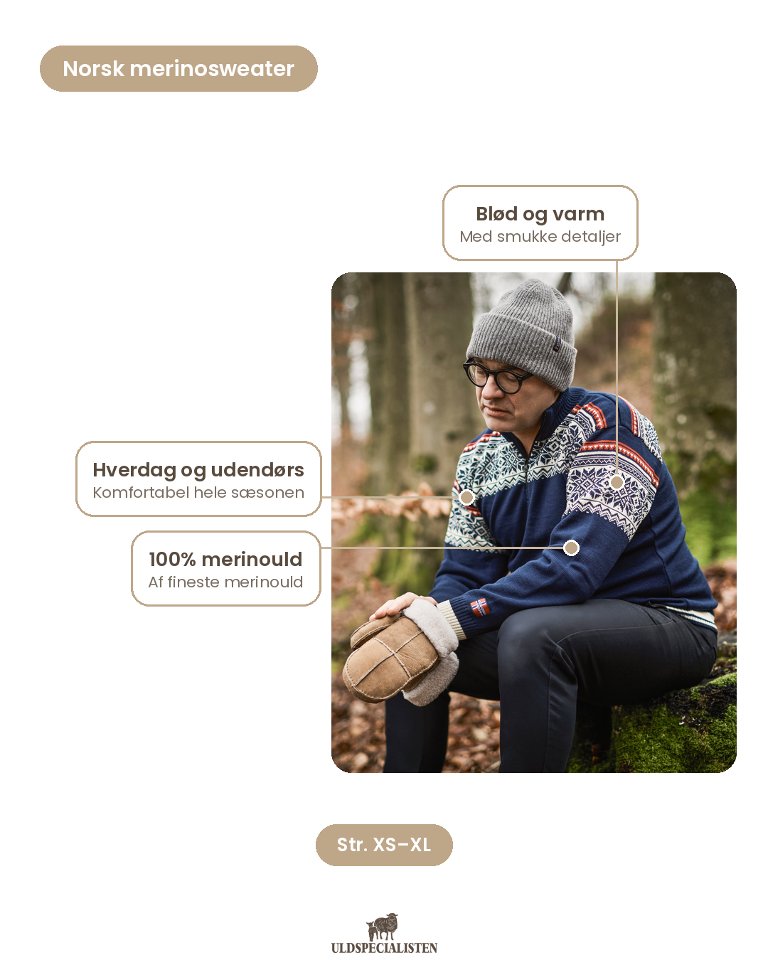Norsk sweater i 100% Merinould – egenskaber forklaret