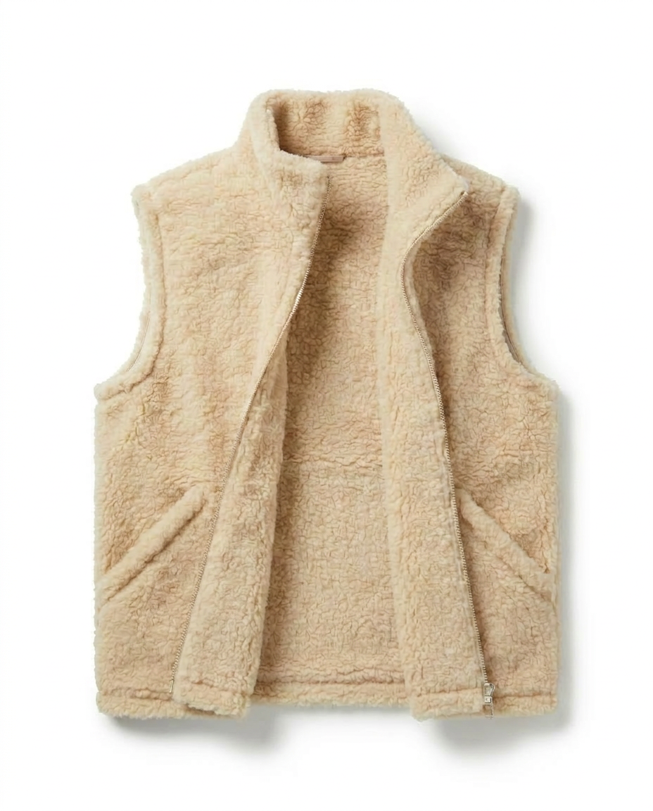 Uldvest - 100% merinould / Beige unisex