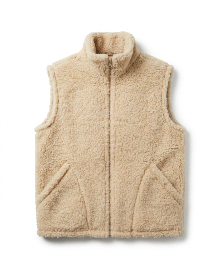 Uldvest - 100% merinould / Beige unisex
